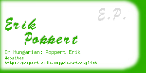 erik poppert business card
